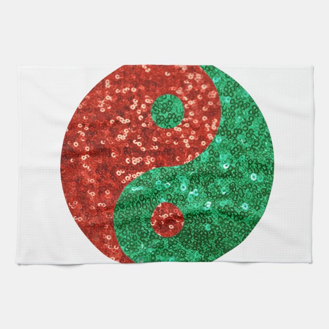 christmas yin yang kitchen towel (Horizontal)