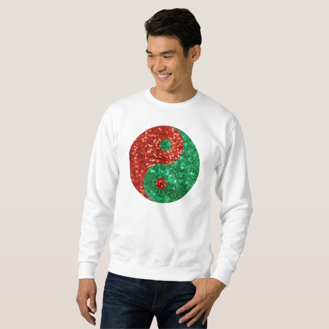 christmas yin yang mens sweatshirt (Front Full)