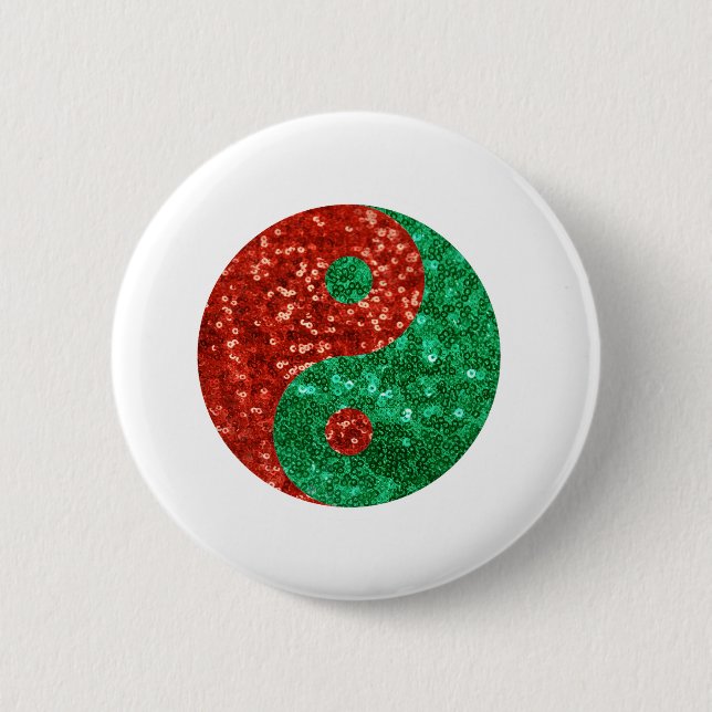 christmas yin yang pinback button (Front)