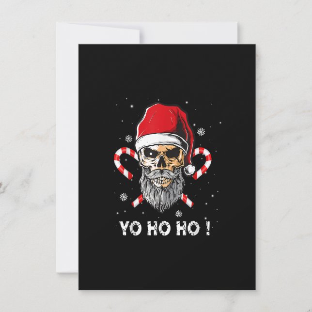 Christmas Yo ho ho Pirate Santa Funny Pajamas Fami Invitation (Front)