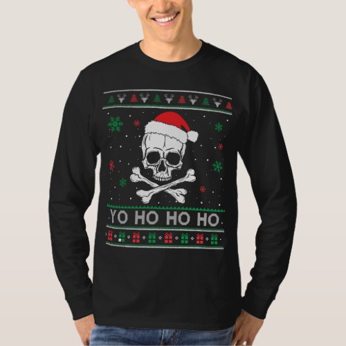 Christmas Yo ho ho UGLY Pirate Funny Pajamas Famil T_Shirt