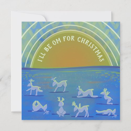 Christmas Yoga Reindeer  Holiday Card