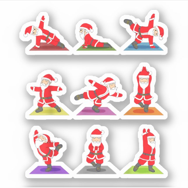 Christmas Yoga, Santa Practice Yoga Xmas, Meditati Sticker (Front)