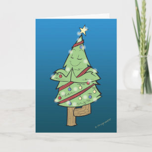 Christmas - Yoga Tree Pose Holiday Card