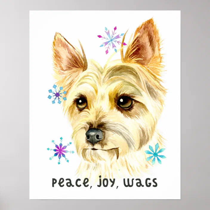 Personalised DOG Yorkie Yorkshire Terrier CHRISTMAS card ANY NAME Hand Finished 