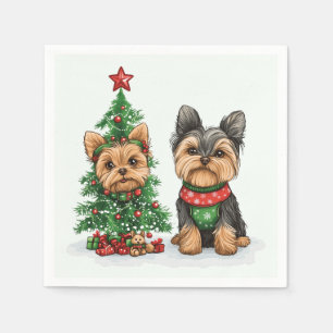 Christmas Yorkie Dogs Napkins