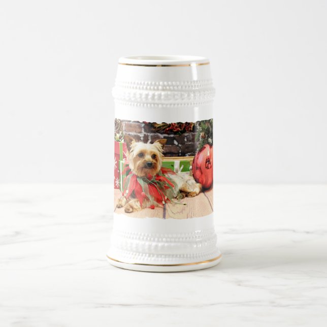 Christmas - Yorkie - Kinsey Beer Stein (Center)