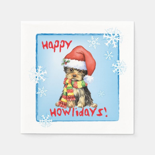 Christmas Yorkie Napkins (Front)