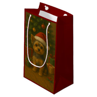 Christmas Yorkie Small Gift Bag