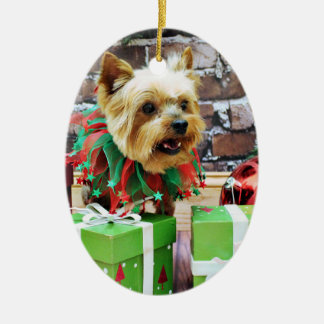 Christmas - Yorkie - Willie Ceramic Ornament