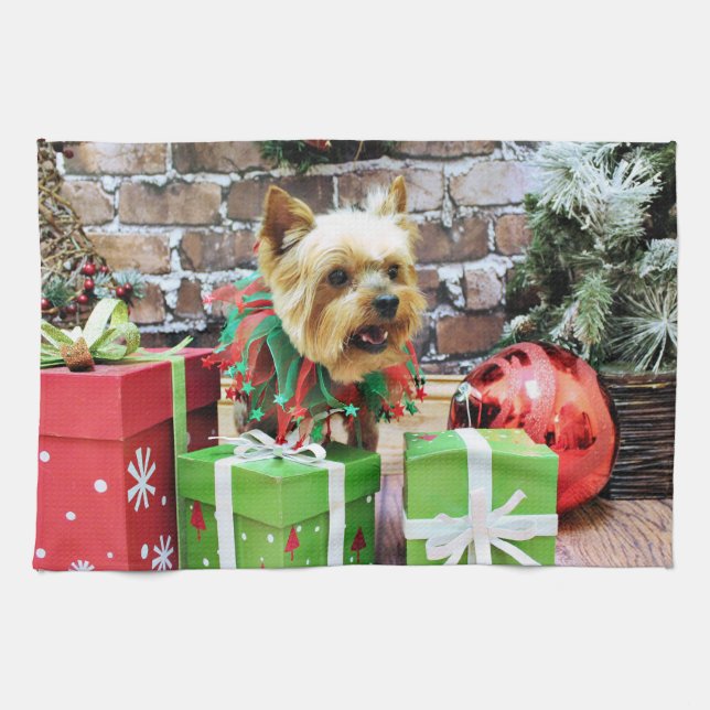 Christmas - Yorkie - Willie Towel (Horizontal)