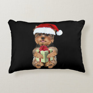 Christmas Yorkie – Yorkshire Terrier Funny Dog Accent Pillow