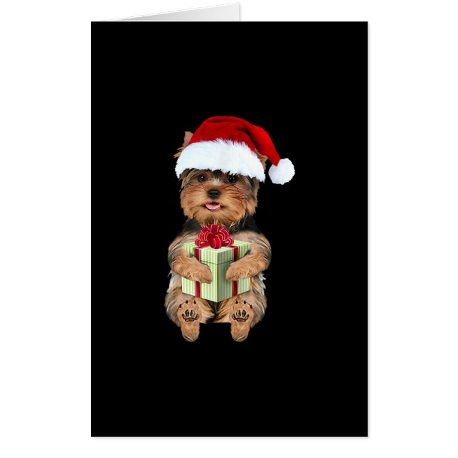 Christmas Yorkie – Yorkshire Terrier Funny Dog Card (Front)