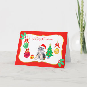 Christmas Yorkshire Terrier Dog Card