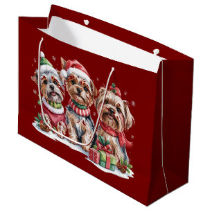 Christmas Yorkshire Terrier Dog Lovers Large Gift Bag
