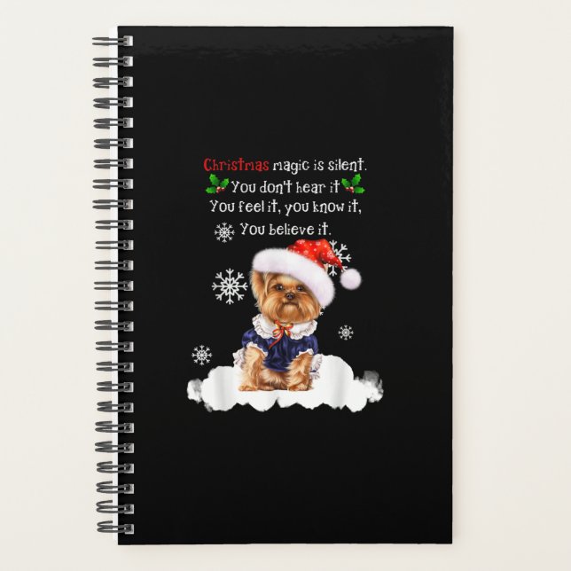 Christmas Yorkshire Terrier Funny Yorkie Puppy Planner (Front)