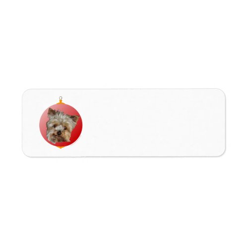 Christmas Yorkshire Terrier Label