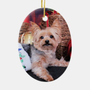 Christmas - Yorkshire Terrier - Vinnie Ceramic Ornament