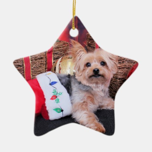 Christmas _ Yorkshire Terrier _ Vinnie Ceramic Ornament