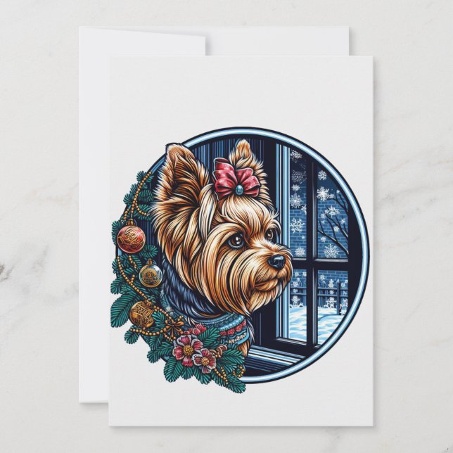 Christmas Yorky design for all.  Holiday Card (Front)