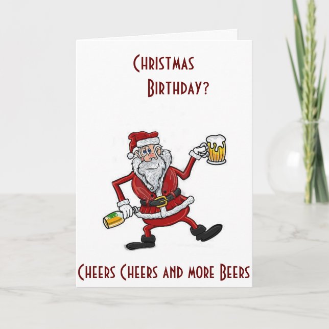 CHRISTMAS & YOUR BIRTHAY=2 REASONS TO CELEBRATE HOLIDAY CARD (Front)