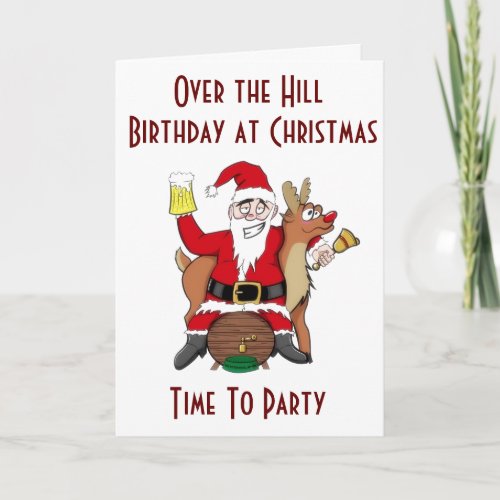 CHRISTMAS  YOUR BIRTHAYDRINK UP AND PARTY HOLIDAY CARD