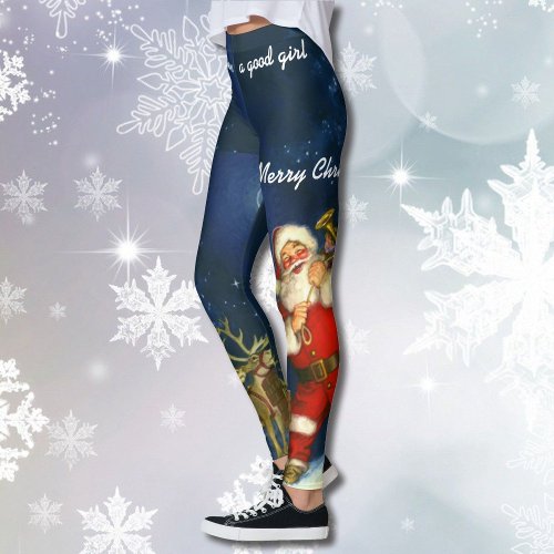 Christmas Your NAME Leggings Santa Jogging Pants