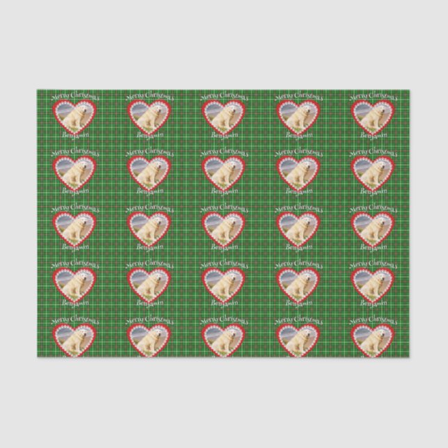 Christmas your pet photo custom text pattern tissue paper (Front)