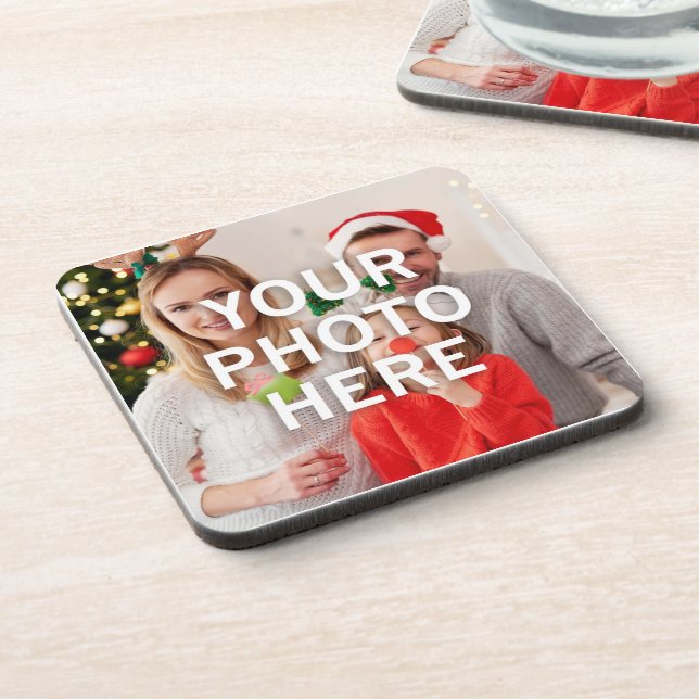  Christmas Your Photo Here Beverage Coaster (Left Side)