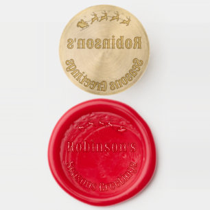 Christmas Your Text & Name Santa Greeting Card Wax Seal Stamp
