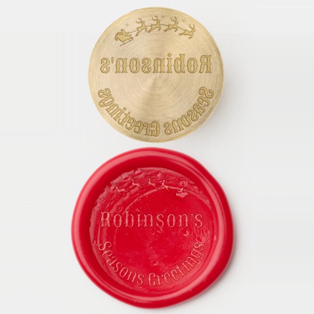 Christmas Your Text & Name Santa Greeting Card Wax Seal Stamp (Stamped)
