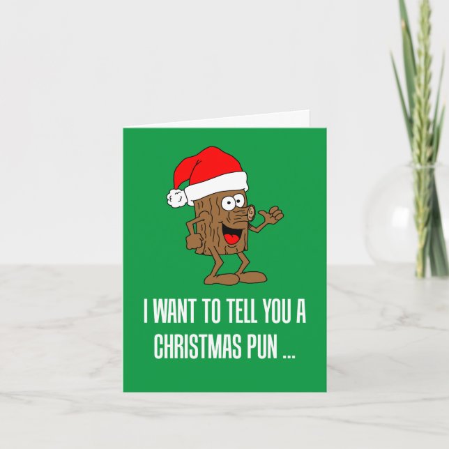Christmas Yule Funny Pun Holiday Card (Front)