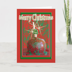 Christmas Yummy Caramel Apple Photograph Holiday Card