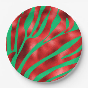 Christmas Zebra Festive Paper Plates