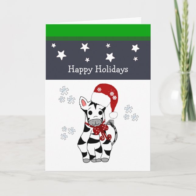 Christmas Zebra Holiday Card (Front)