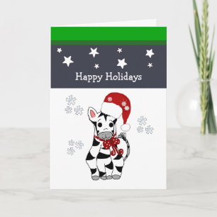 Christmas Zebra Holiday Card