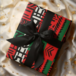 Christmas Zebra Kente African Print Art Gift Wrap