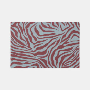 Christmas Zebra Pattern Festive Animal Print Rug