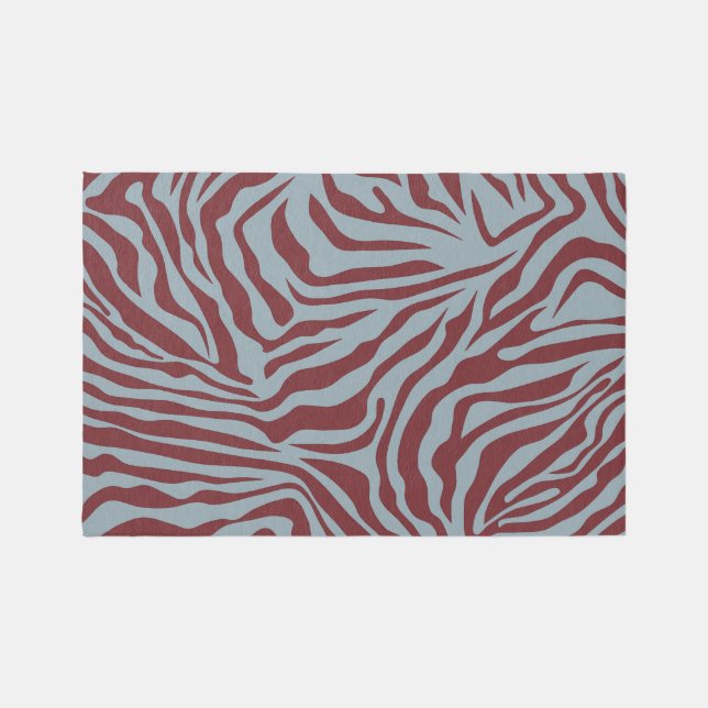 Christmas Zebra Pattern Festive Animal Print Rug (Front)