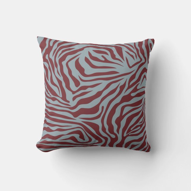 Christmas Zebra Pattern Festive Animal Print Throw Pillow (Front)