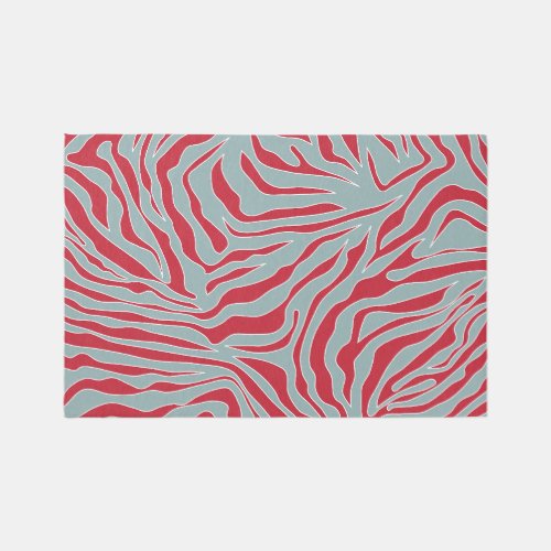 Christmas Zebra Print Wild Animal Print Pattern Rug