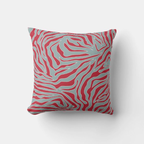 Christmas Zebra Print Wild Animal Print Pattern Throw Pillow