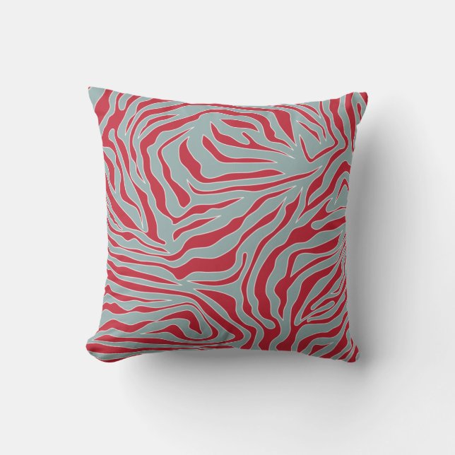 Christmas Zebra Print Wild Animal Print Pattern Throw Pillow (Front)