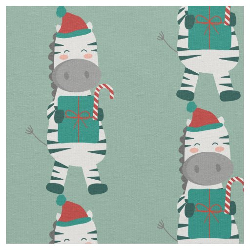 christmas zebra santa claus ugly xmas cute fabric