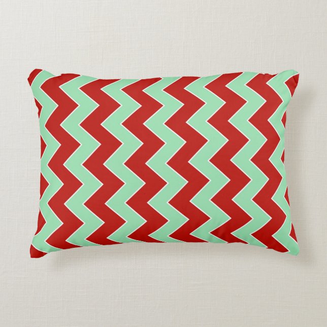 Christmas Zigzag Accent Pillow (Front)