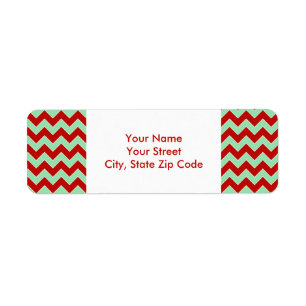 Christmas Zigzag return address label