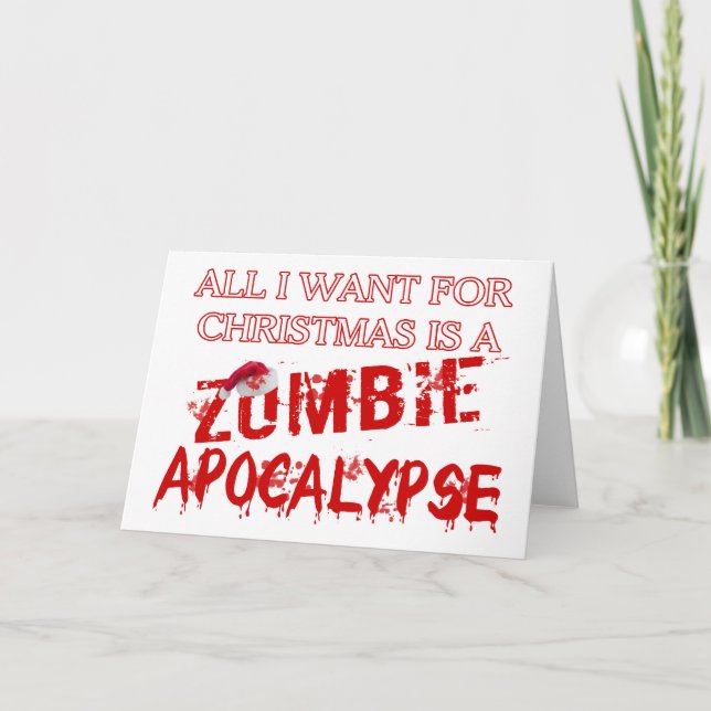 Christmas Zombie Apocalypse Holiday Card (Front)