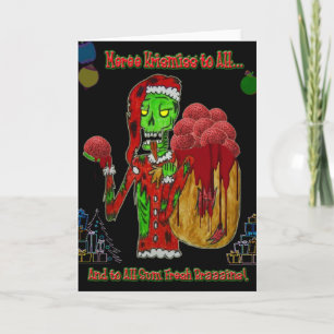 Christmas zombie greeting card