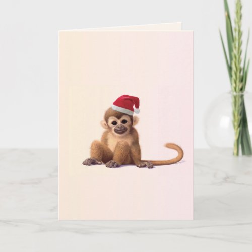 Christmas Zoo Babies Monkey Christmas Card