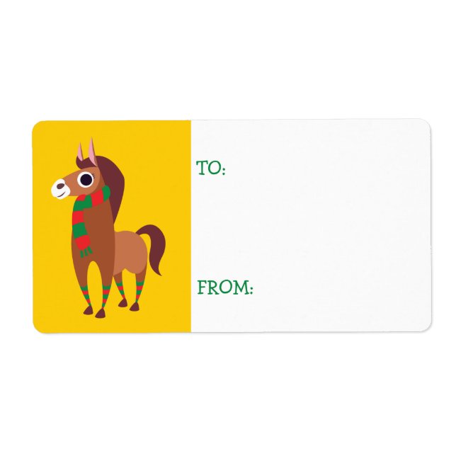 Christmas Zora the Horse Label (Front)